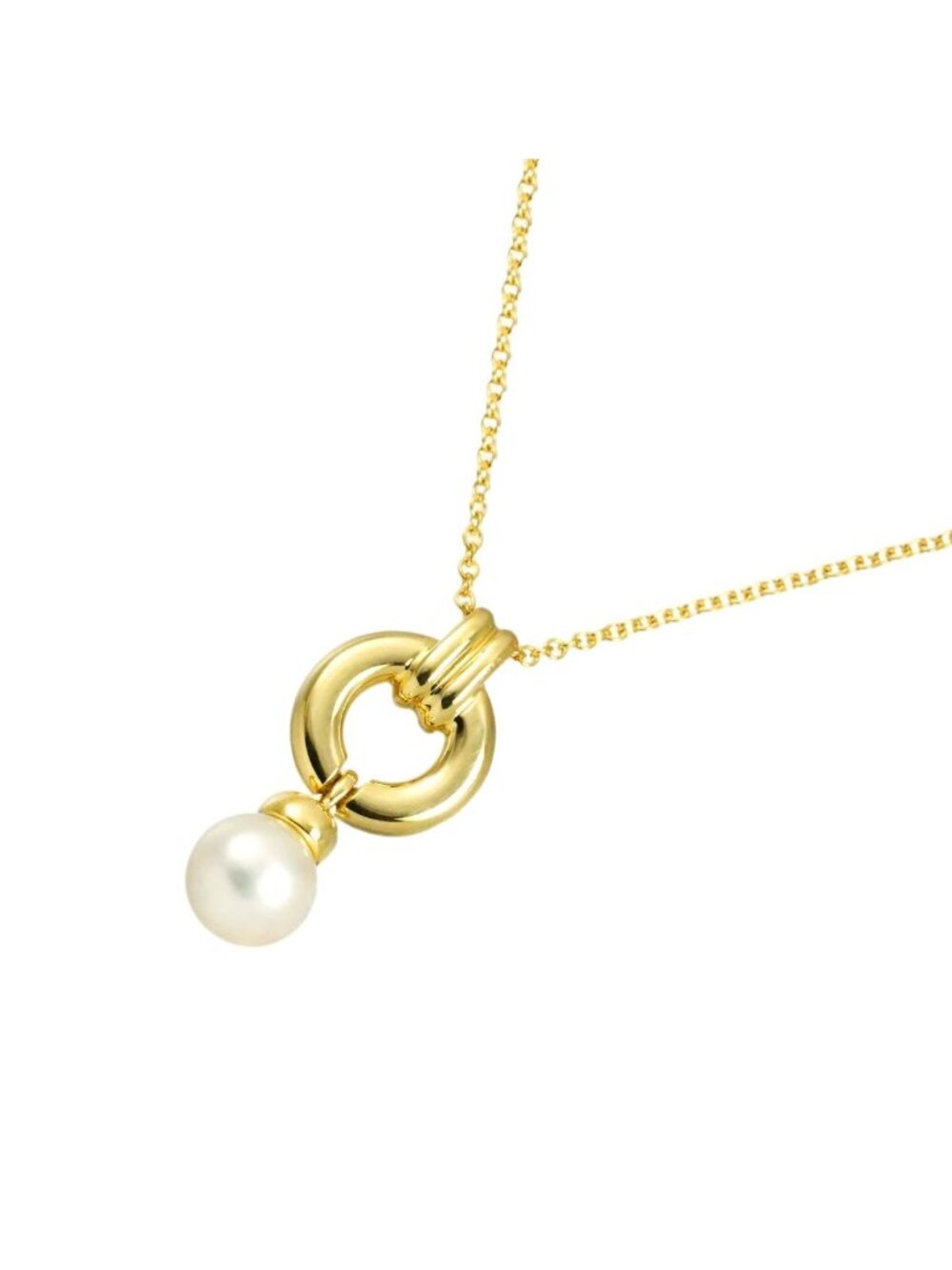 Tiffany & Co Door Knock Akoya Pearl 6.1 Necklace 40 18k Yellow Gold